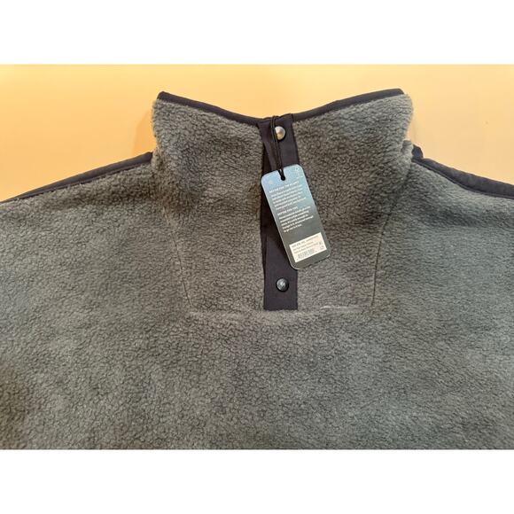 NWT Allbirds Men's Fluff Fleece Snap Pullover – Charcoal Gray & Black – Size XXL - Picture 2 of 9